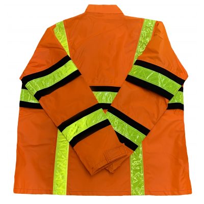 Safetyline Rain Jacket Orange Back