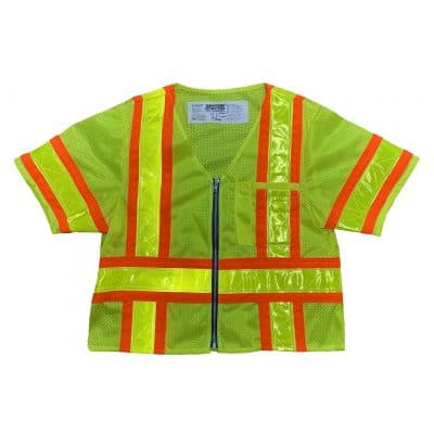 Safetyline Sleeved Mesh Safety Vest Yellow Front